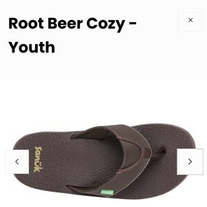Sanuk Root Beer Cozy Boys Sz 1-2 Thick Sole Flip Flops Sandals Soft Summer Beach